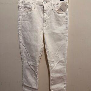 MOTHER White The Looker Crop Jeans